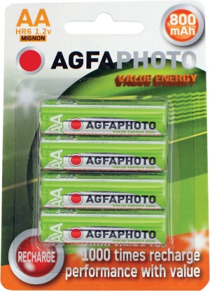 Agfa AA NiMH Rechargeables Pack of 4 (image for) Agfa AA NiMH Rechargeables Pack of 4