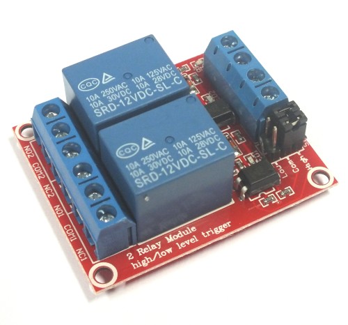 Relay Module 2-Ch 12V with Optocouplers.