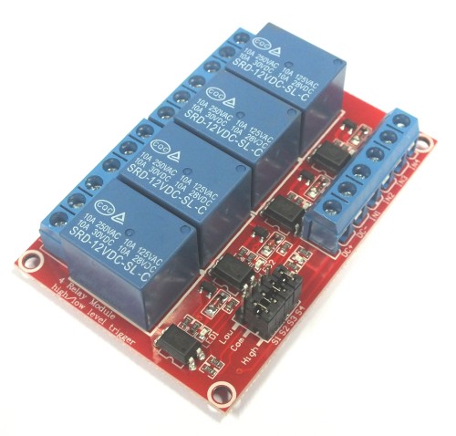 Relay Module 4-Ch 12V with Optocouplers.